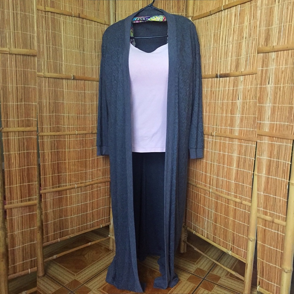 Floor Length Open Cardigan, Long Sleeved